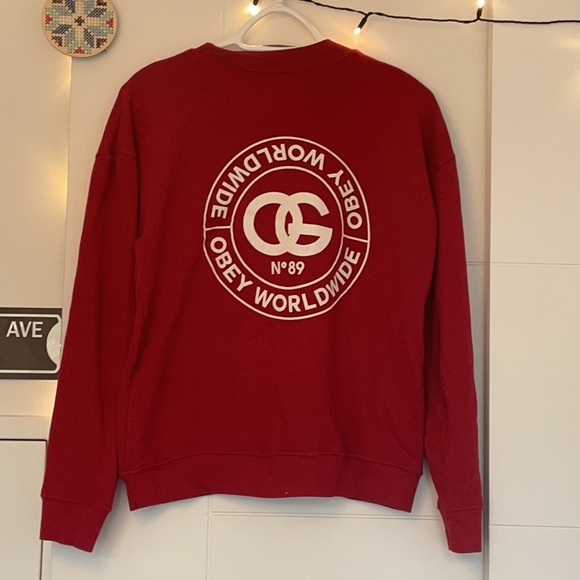 S Obey Logo Crewneck Sweatshirt - Picture 2 of 2